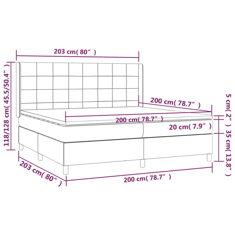 Boxspring met matras fluweel donkergroen 200x200 cm