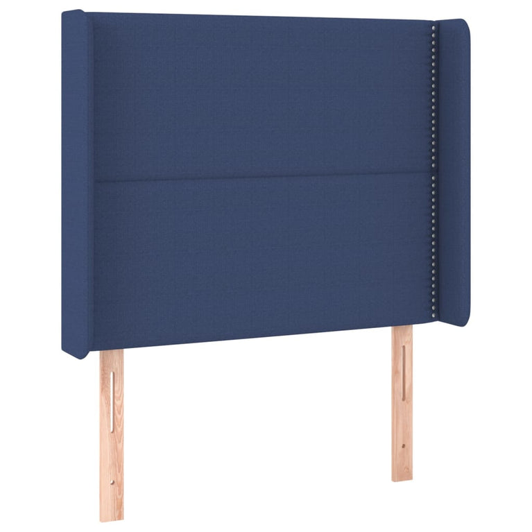 Boxspring met matras en LED stof blauw 100x200 cm