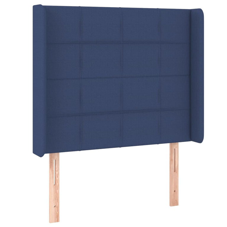 Boxspring met matras en LED stof blauw 100x200 cm