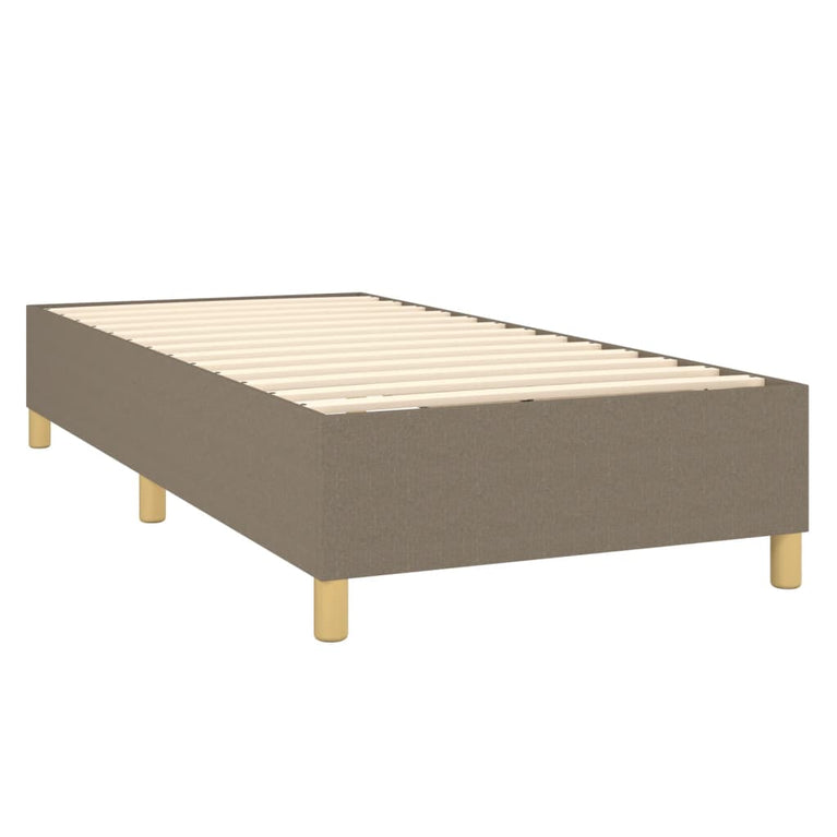 Boxspring met matras en LED stof taupe 100x200 cm