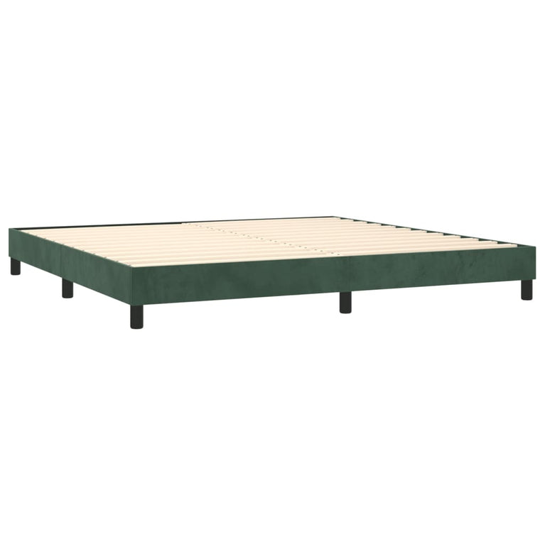 Boxspring met matras en LED fluweel donkergroen 200x200 cm