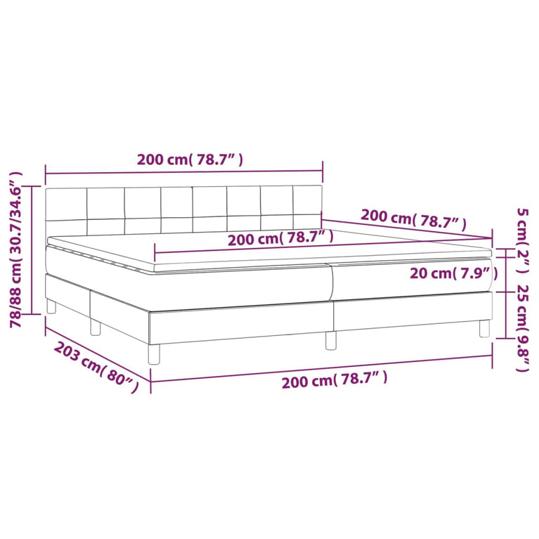 Boxspring met matras en LED fluweel donkergroen 200x200 cm