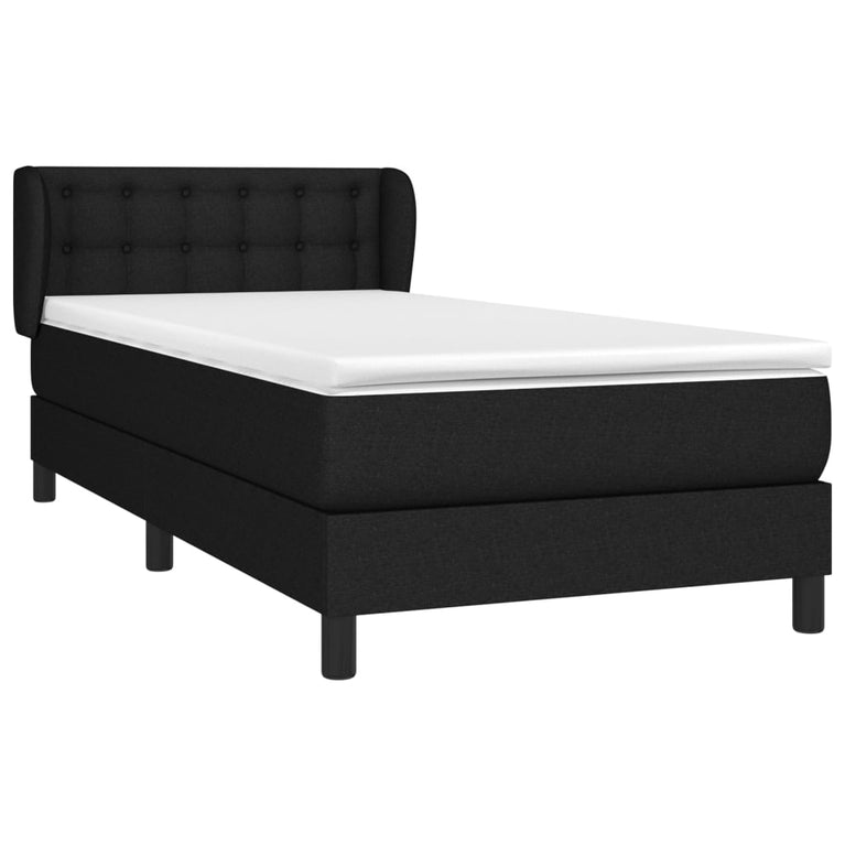 Boxspring met matras stof zwart 80x200 cm