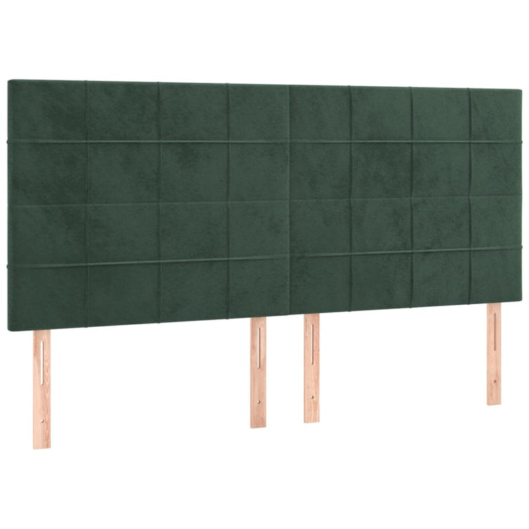 Boxspring met matras fluweel donkergroen 200x200 cm