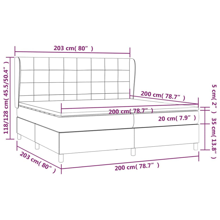 Boxspring met matras fluweel donkergroen 200x200 cm