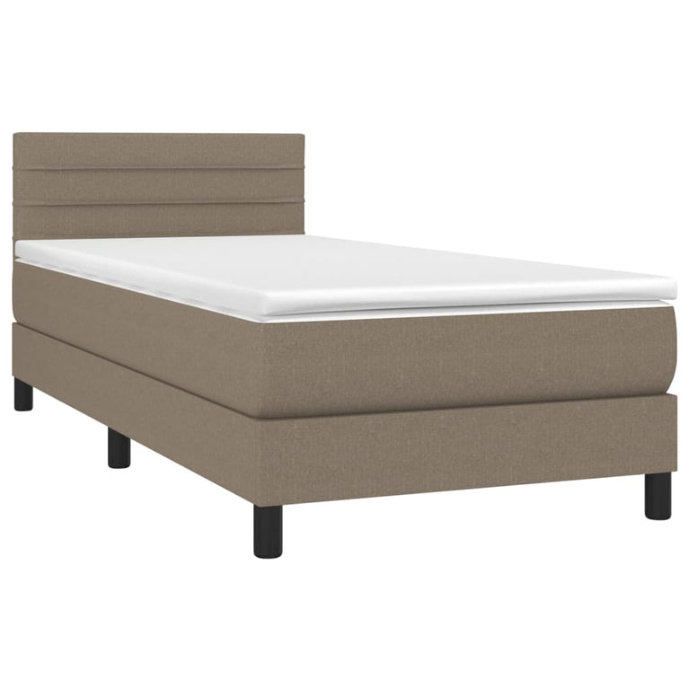 Boxspring met matras stof taupe 100x200 cm
