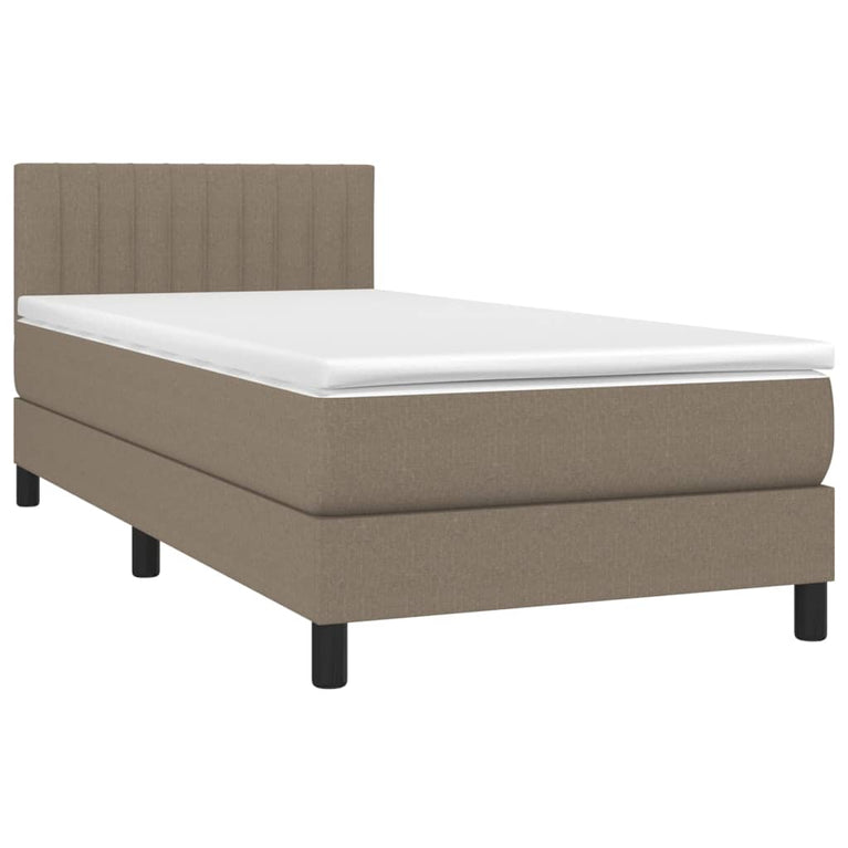 Boxspring met matras stof taupe 100x200 cm
