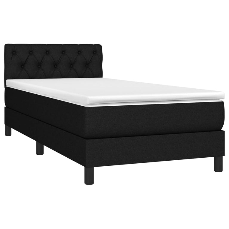 Boxspring met matras stof zwart 80x200 cm