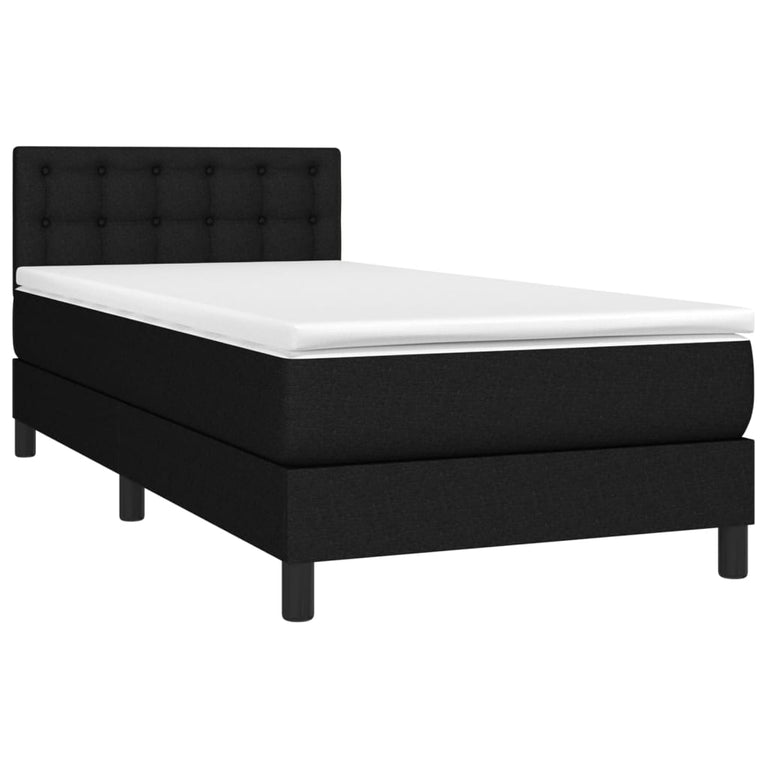 Boxspring met matras stof zwart 80x200 cm