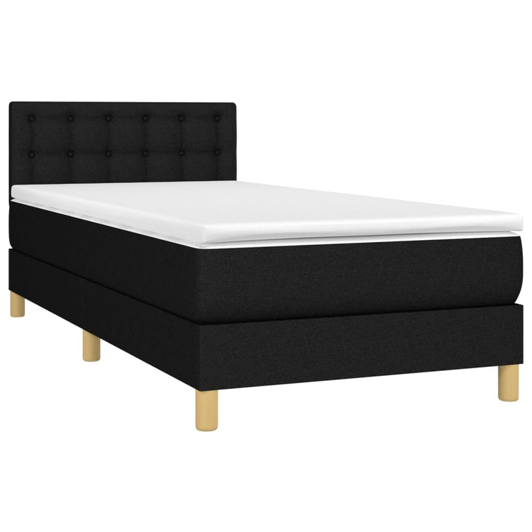 Boxspring met matras stof zwart 80x200 cm