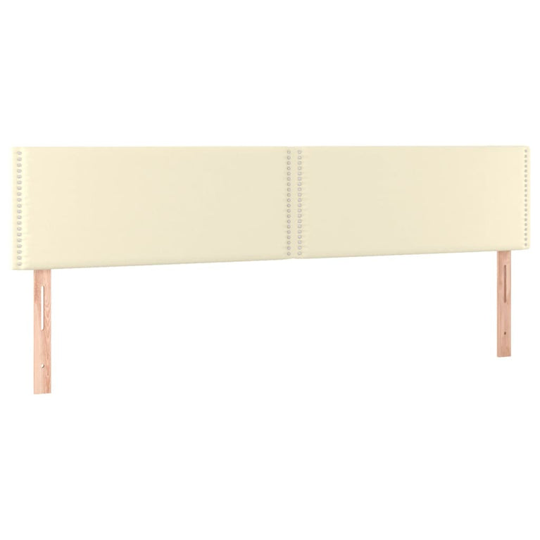 Boxspring met matras kunstleer crèmekleurig 200x200 cm