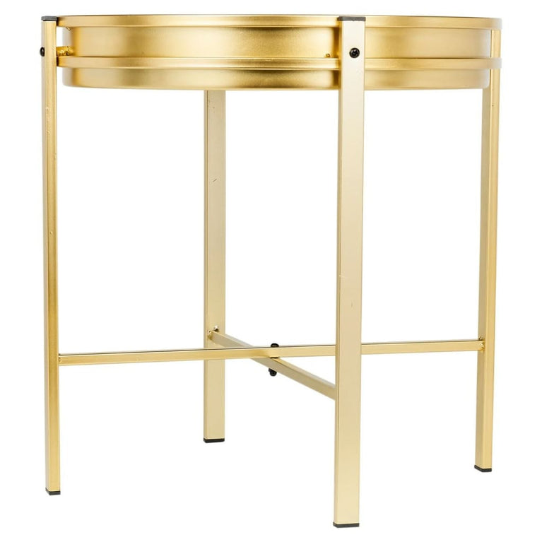 Home&Styling Bijzettafel met klok goudkleurig