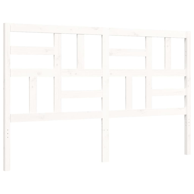 Bedframe met hoofdbord massief hout wit 5 FT King Size