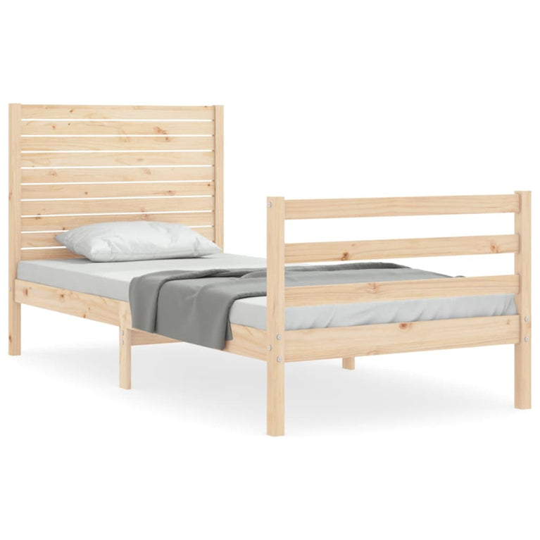 Bedframe met hoofdbord massief hout 2FT6 Small Single