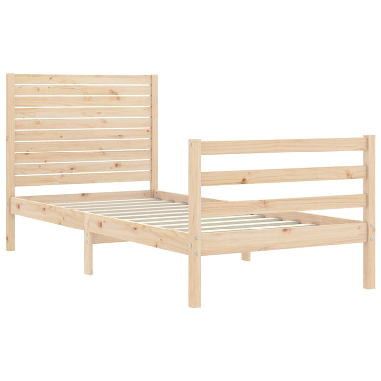 Bedframe met hoofdbord massief hout 2FT6 Small Single
