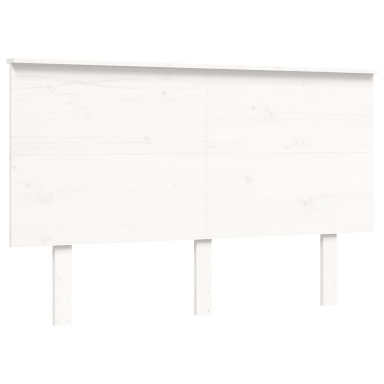 Bedframe met hoofdbord massief hout wit 4FT6 Double
