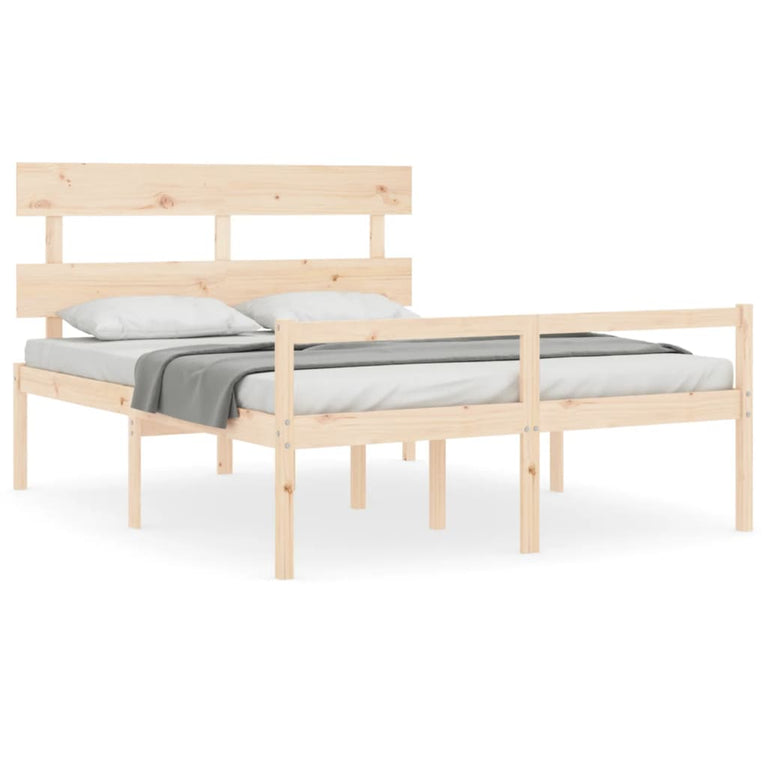 Seniorenbed met hoofdbord massief hout 160x200 cm
