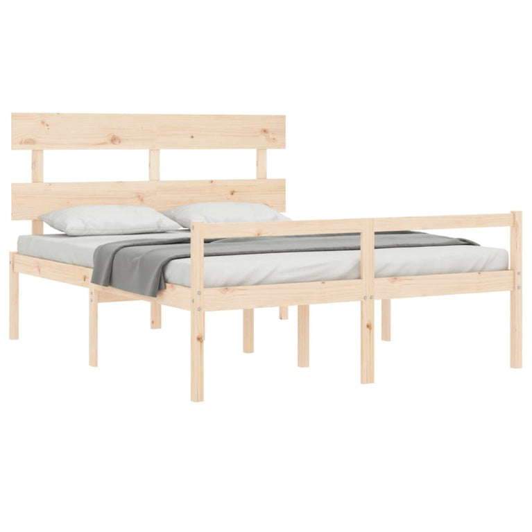 Seniorenbed met hoofdbord massief hout 160x200 cm