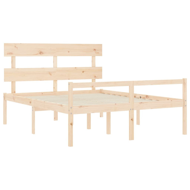 Seniorenbed met hoofdbord massief hout 160x200 cm