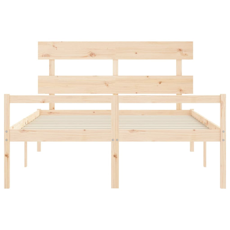 Seniorenbed met hoofdbord massief hout 160x200 cm