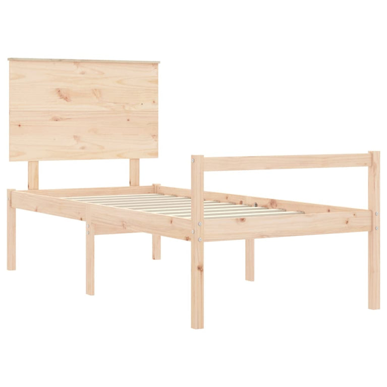 Seniorenbed met hoofdbord massief hout Single