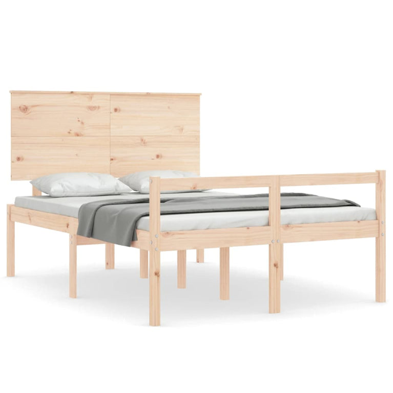 Seniorenbed met hoofdbord massief hout Double