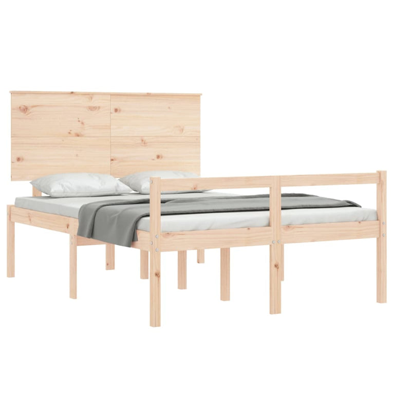 Seniorenbed met hoofdbord massief hout Double