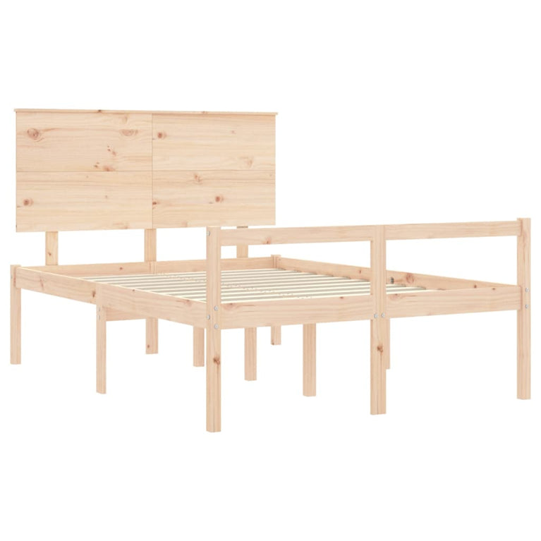 Seniorenbed met hoofdbord massief hout Double