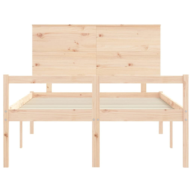 Seniorenbed met hoofdbord massief hout Double