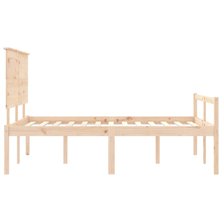 Seniorenbed met hoofdbord massief hout Double