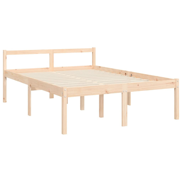 Seniorenbed met hoofdbord massief hout Double