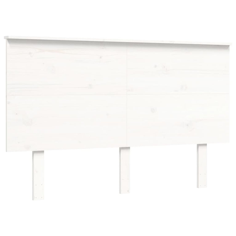 Seniorenbed met hoofdbord massief hout wit Double