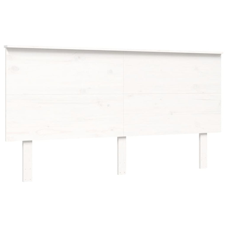 Seniorenbed met hoofdbord massief hout wit 160x200 cm