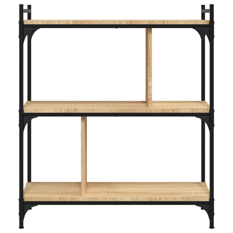 Boekenkast 3-laags 76x32x88 cm bewerkt hout sonoma eikenkleurig MeubelReus