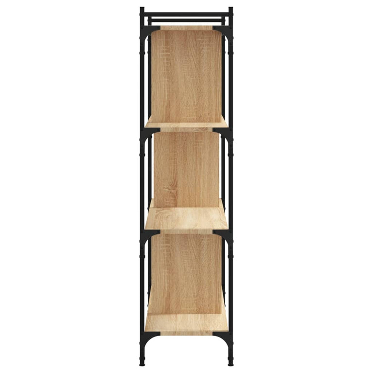 Boekenkast 4-laags 76x32x123 cm bewerkt hout sonoma eikenkleur MeubelReus