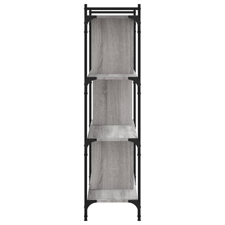 Boekenkast 4-laags 76x32x123 cm bewerkt hout grijs sonoma MeubelReus