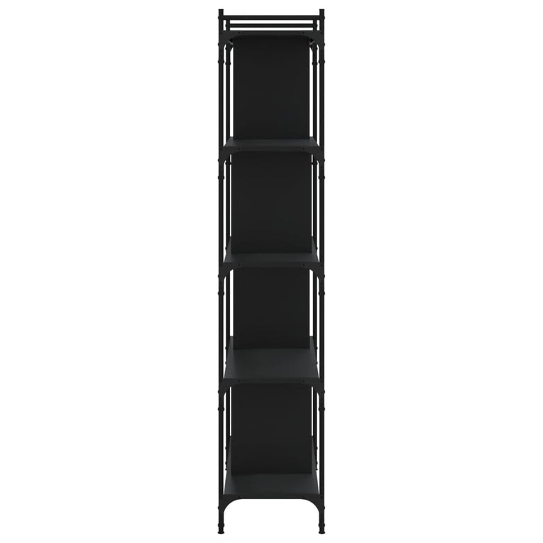 Boekenkast 5-laags 76x32x158 cm bewerkt hout zwart MeubelReus