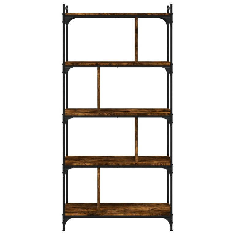 Boekenkast 5-laags 76x32x158 cm bewerkt hout gerookt eikenkleur MeubelReus
