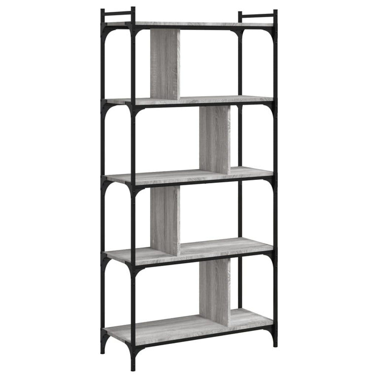 Boekenkast 5-laags 76x32x158 cm bewerkt hout grijs sonoma MeubelReus
