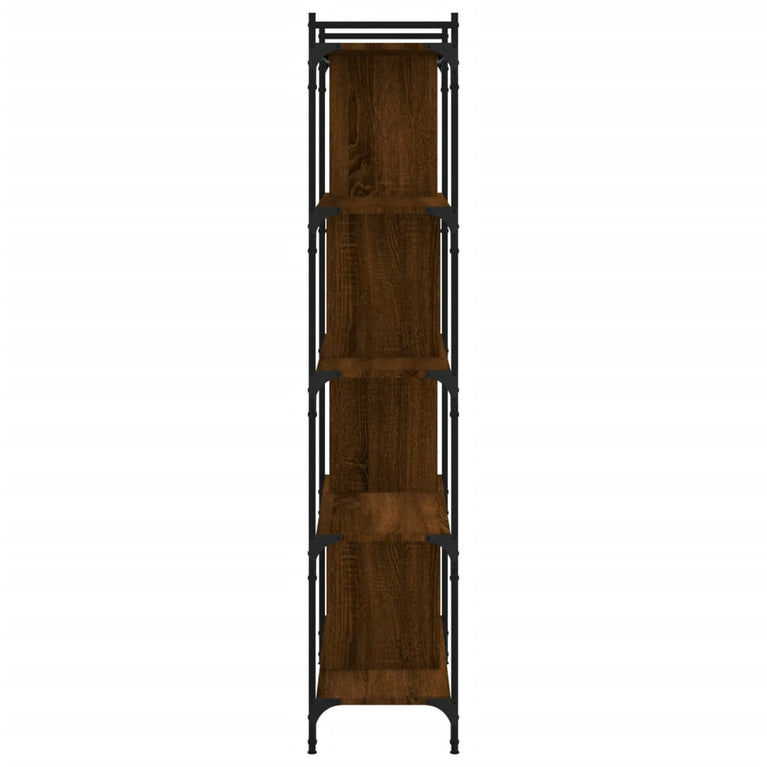 Boekenkast 5-laags 76x32x158 cm bewerkt hout bruin eikenkleur MeubelReus