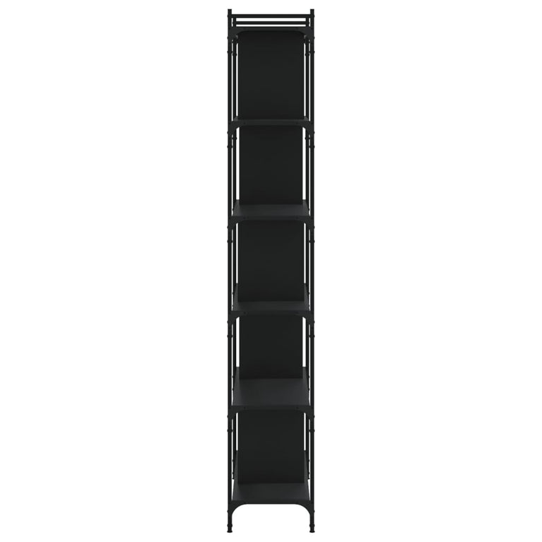 Boekenkast 6-laags 76x32x192 cm bewerkt hout zwart MeubelReus