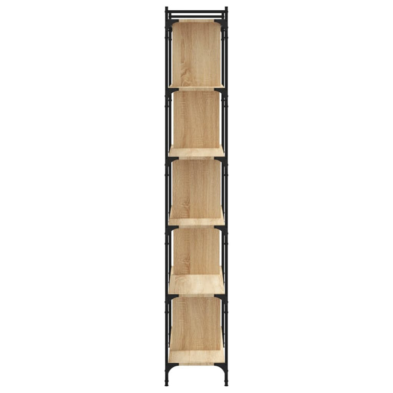 Boekenkast 6-laags 76x32x192 cm bewerkt hout sonoma eikenkleur MeubelReus