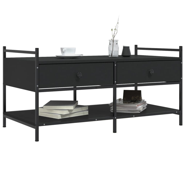 Salontafel 99x50x50 cm bewerkt hout zwart MeubelReus