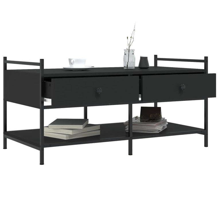 Salontafel 99x50x50 cm bewerkt hout zwart MeubelReus