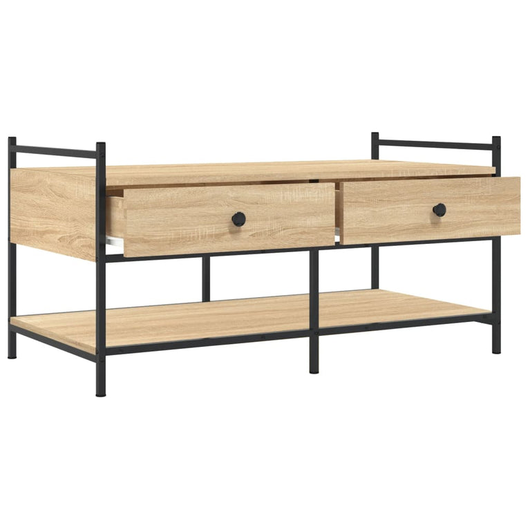 Salontafel 99x50x50 cm bewerkt hout sonoma eikenkleurig MeubelReus