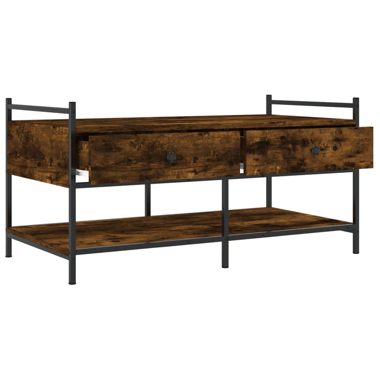 Salontafel 99x50x50 cm bewerkt hout gerookt eikenkleurig MeubelReus