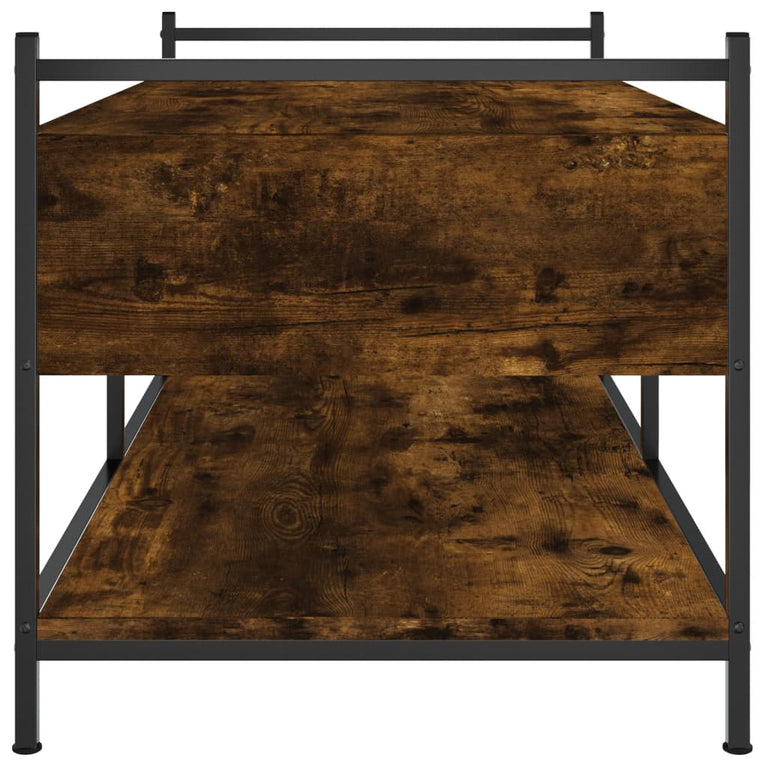 Salontafel 99x50x50 cm bewerkt hout gerookt eikenkleurig MeubelReus