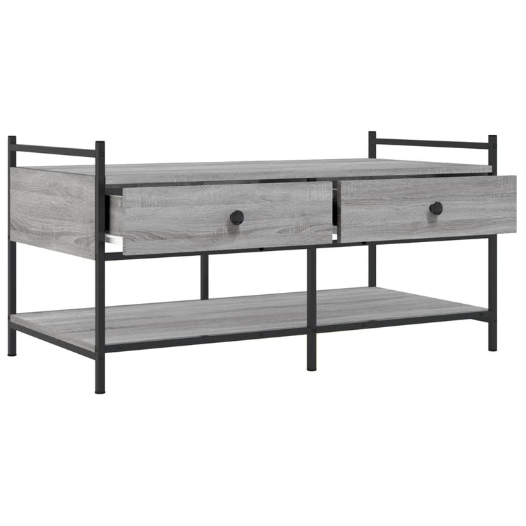 Salontafel 99x50x50 cm bewerkt hout grijs sonoma eikenkleurig MeubelReus