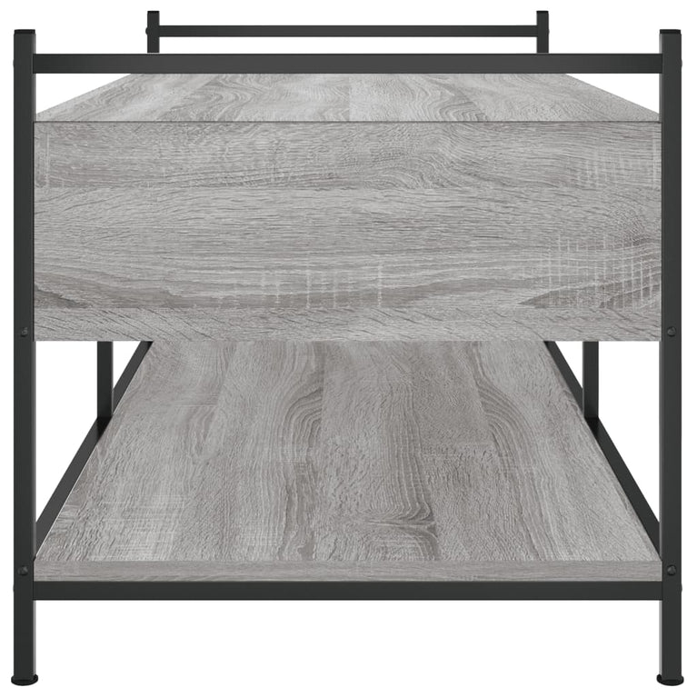 Salontafel 99x50x50 cm bewerkt hout grijs sonoma eikenkleurig MeubelReus