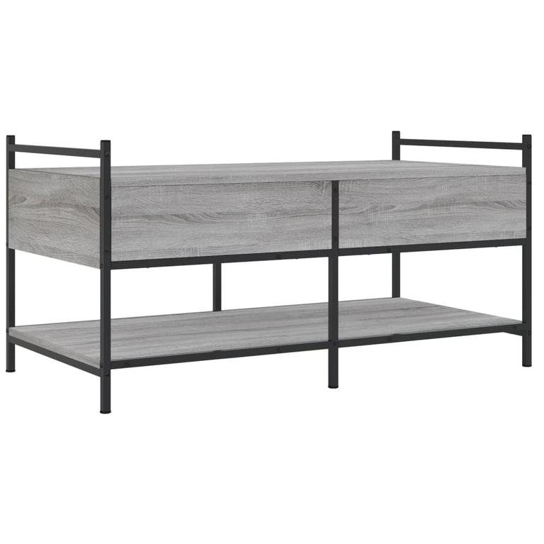 Salontafel 99x50x50 cm bewerkt hout grijs sonoma eikenkleurig MeubelReus